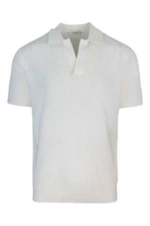 Polo in cotone crepe extrafine bianco PAOLO PECORA | A037F3001102